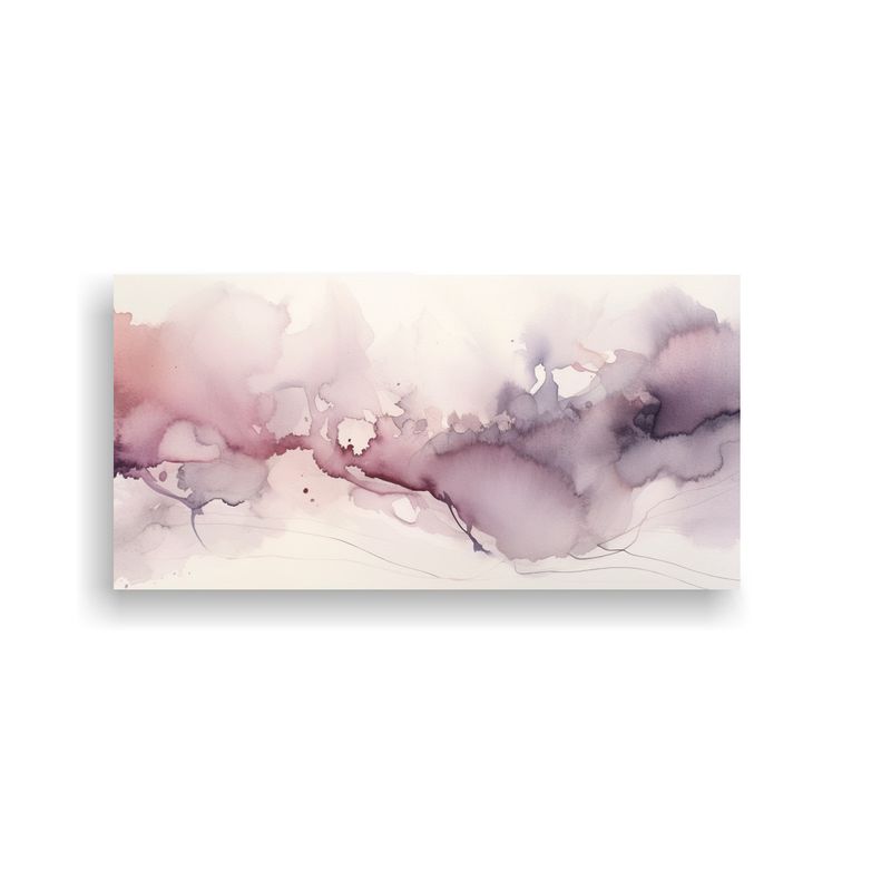 GENERICO - Textura Acuarela Gris Y Malva Con Pinturas 80x40 Cm