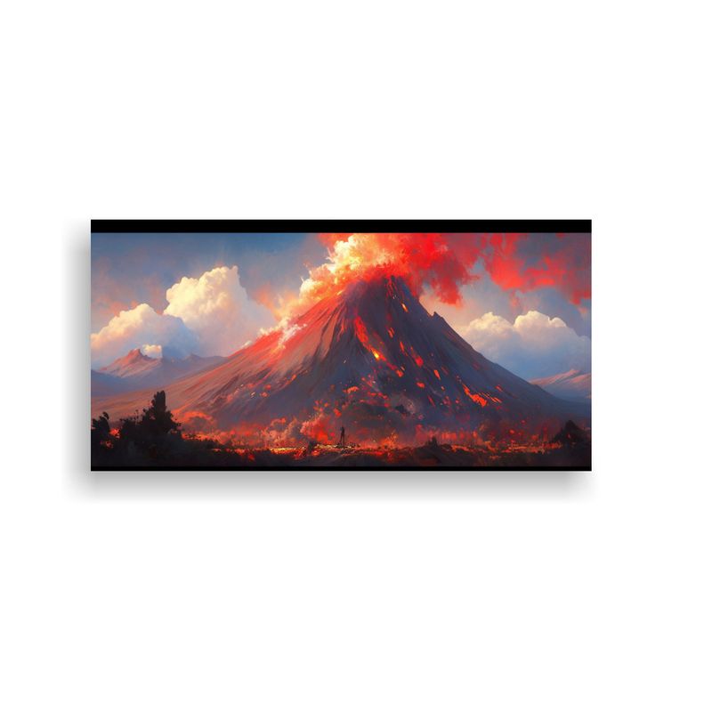 GENERICO - Pintura Abstracta Innovadora Del Volcán Con 60x30 Cm