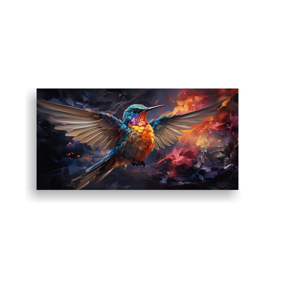 GENERICO - Pintura Al Estilo óleo De Colibrí En Estilo 80x40 Cm