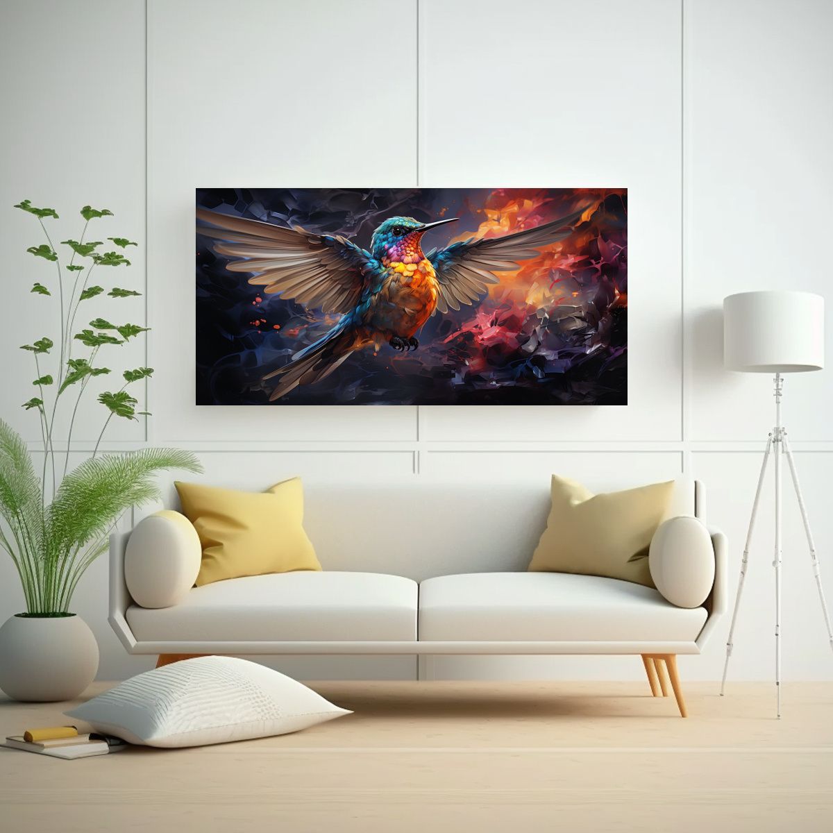 GENERICO - Pintura Al Estilo óleo De Colibrí En Estilo 80x40 Cm