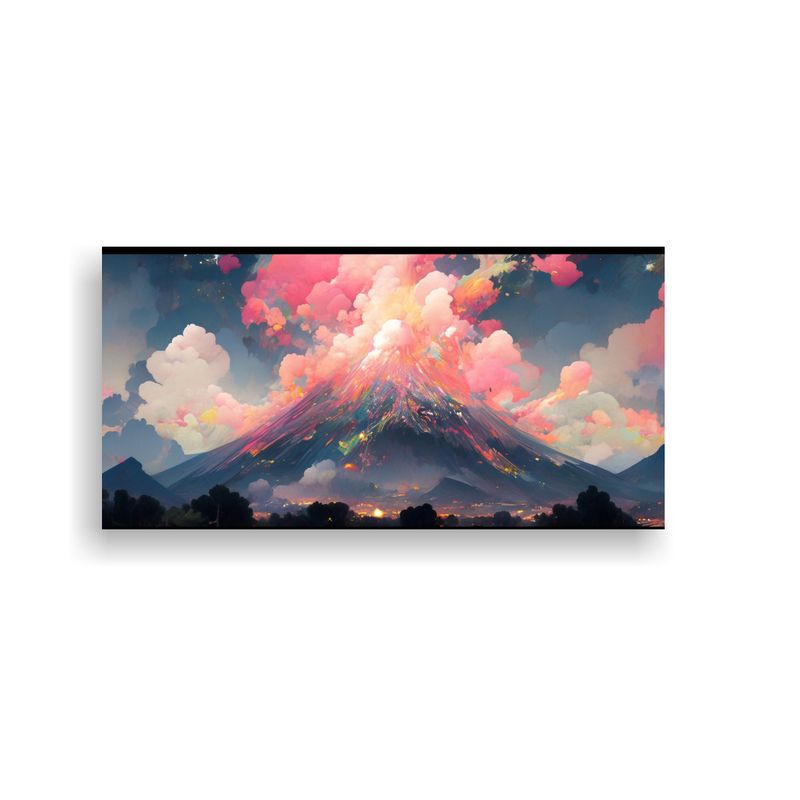 GENERICO - Cuadro Abstracto Equilibrado Volcán Con 100x50 Cm