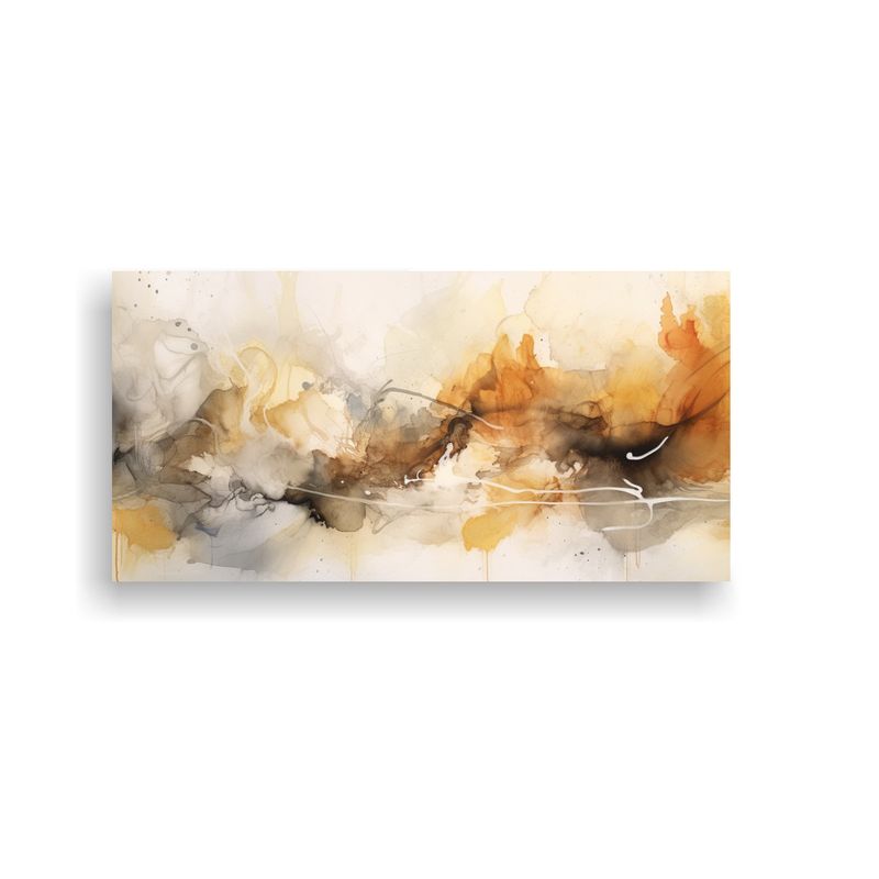 GENERICO - Cuadro Acuarela Moderna Abstracta Beige Y Blanco 80x40 Cm