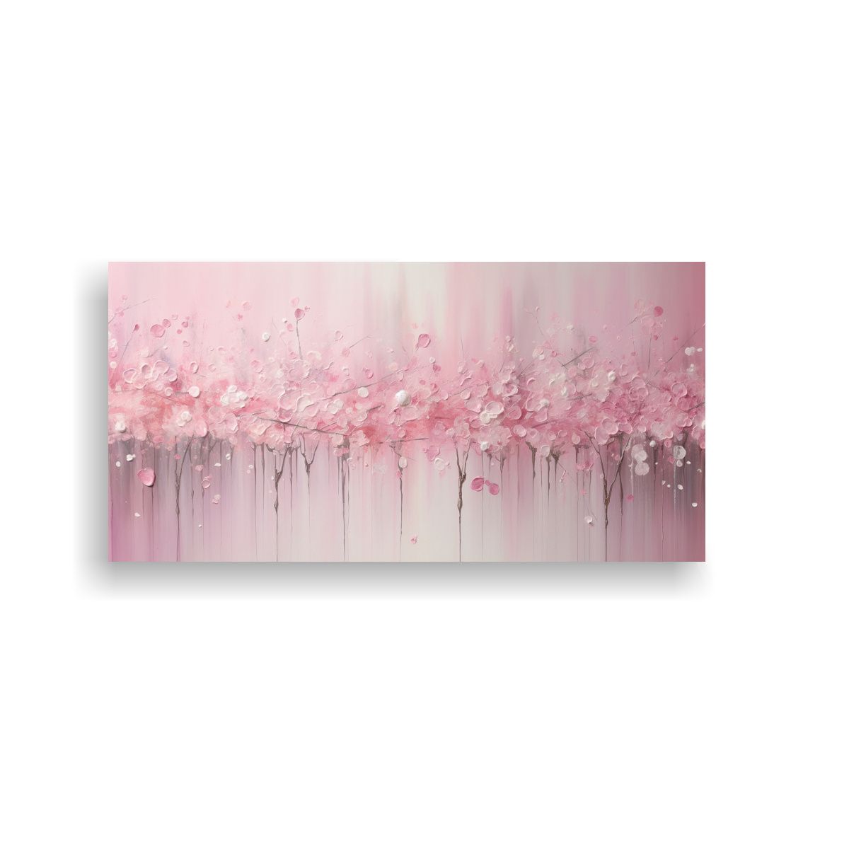 GENERICO - Pintura En Rosa Y Plata Estilo Decorativo Para 100x50 Cm