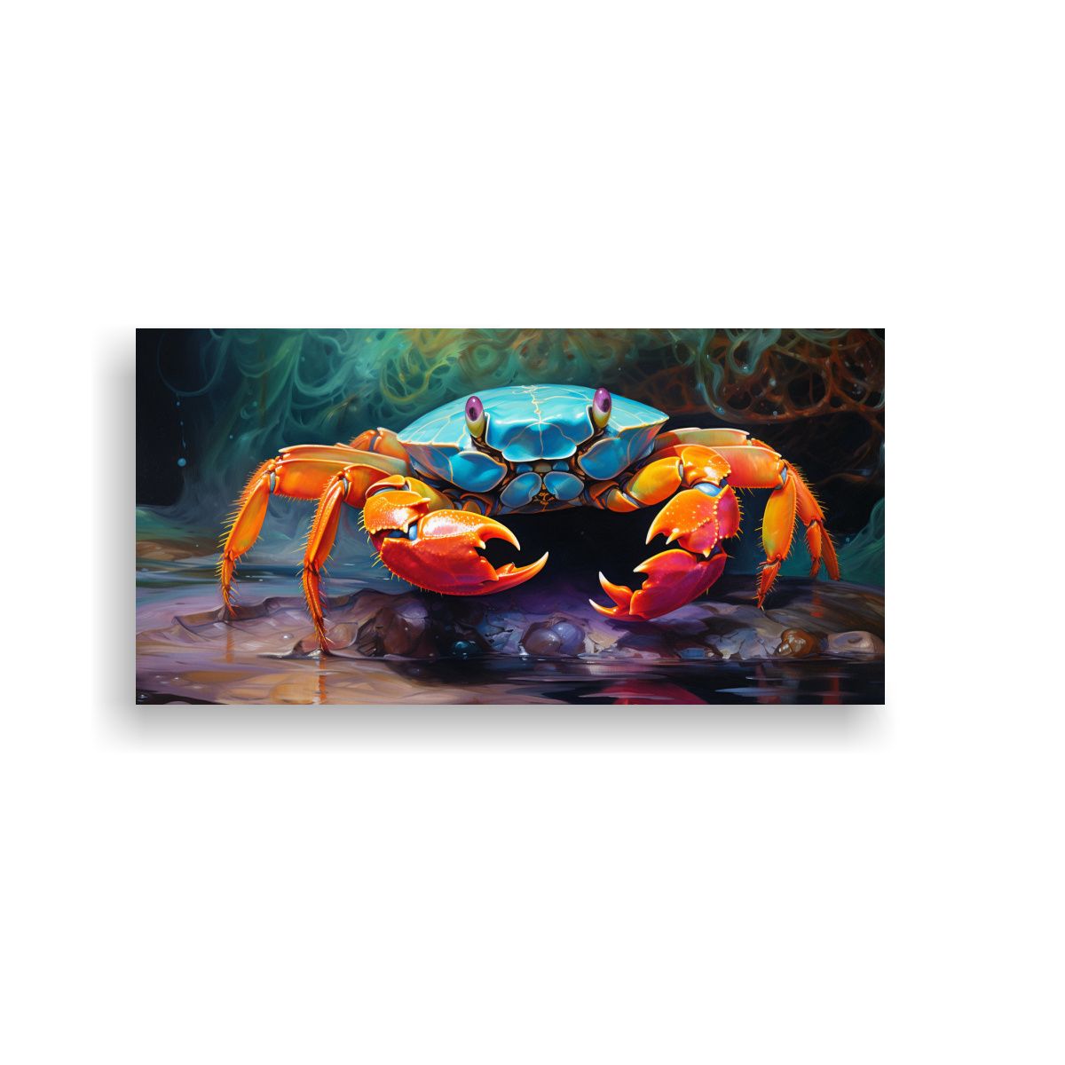 GENERICO - Pintura Al Estilo óleo De Cangrejo En Estilo 80x40 Cm