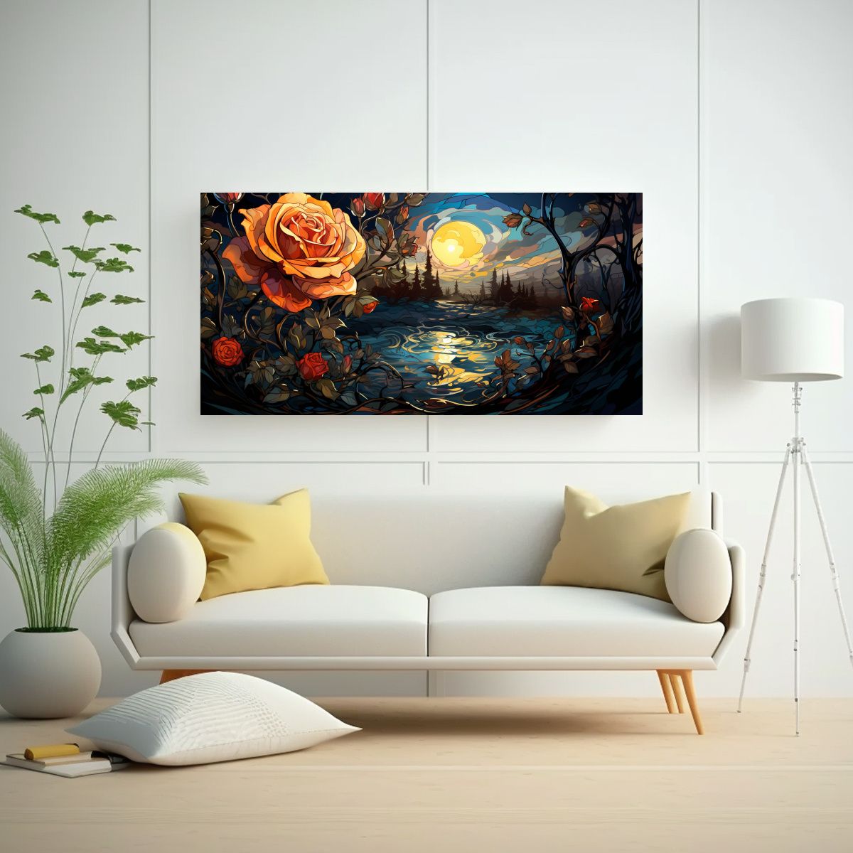 GENERICO - Cuadro Decorativo Estilo Van Gogh Para Sala En 60x30 Cm