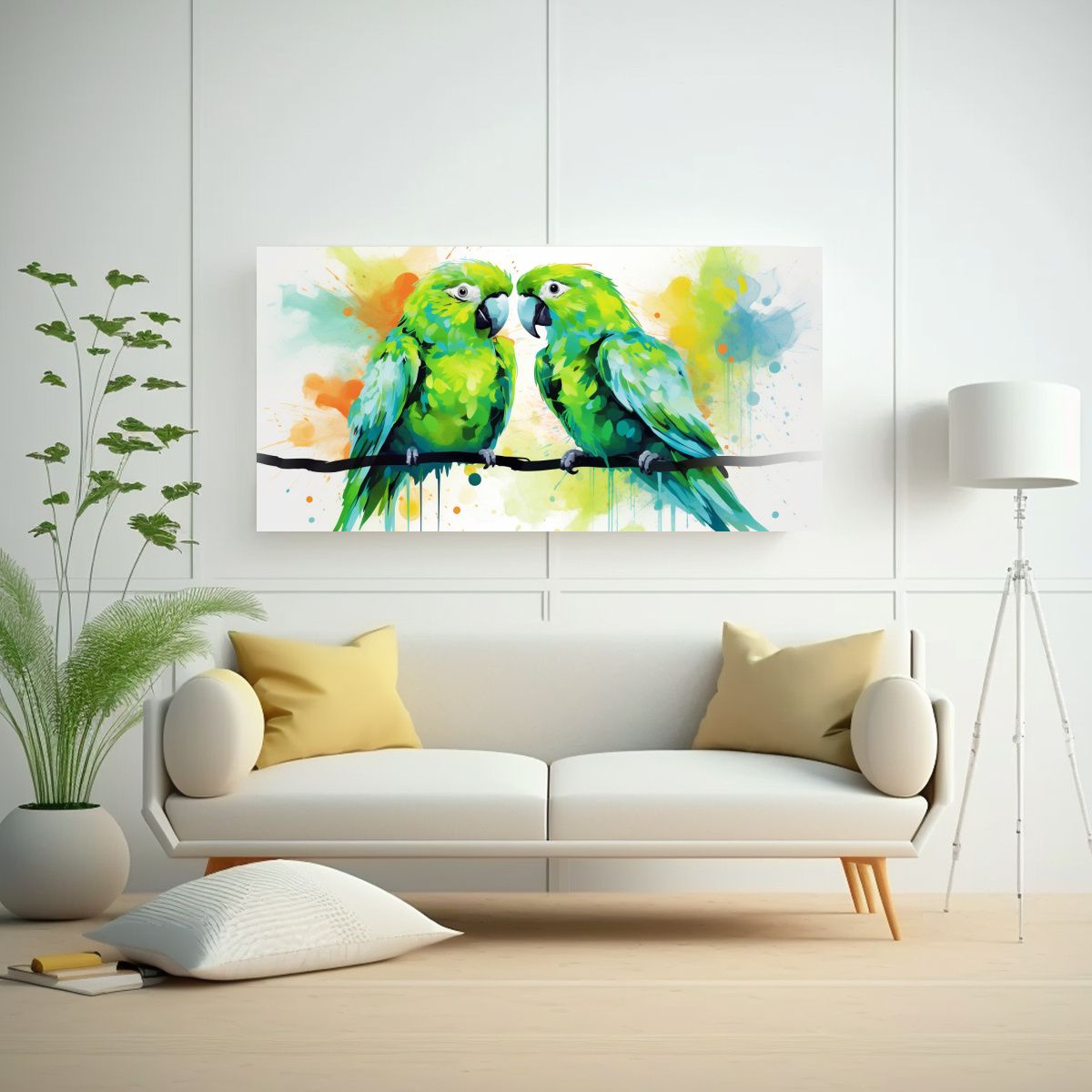 GENERICO - Pintura Decorativa De Amor De Lovebirds En 80x40 Cm
