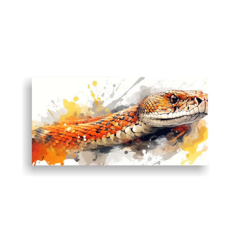 GENERICO - Cuadro Juvenil Serpiente En Acuarelas Y Colores 80x40 Cm