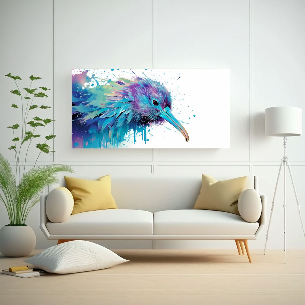 GENERICO - Cuadro Arte Pop Neo De Kiwi En Colores Púrpura Y 60x30 Cm