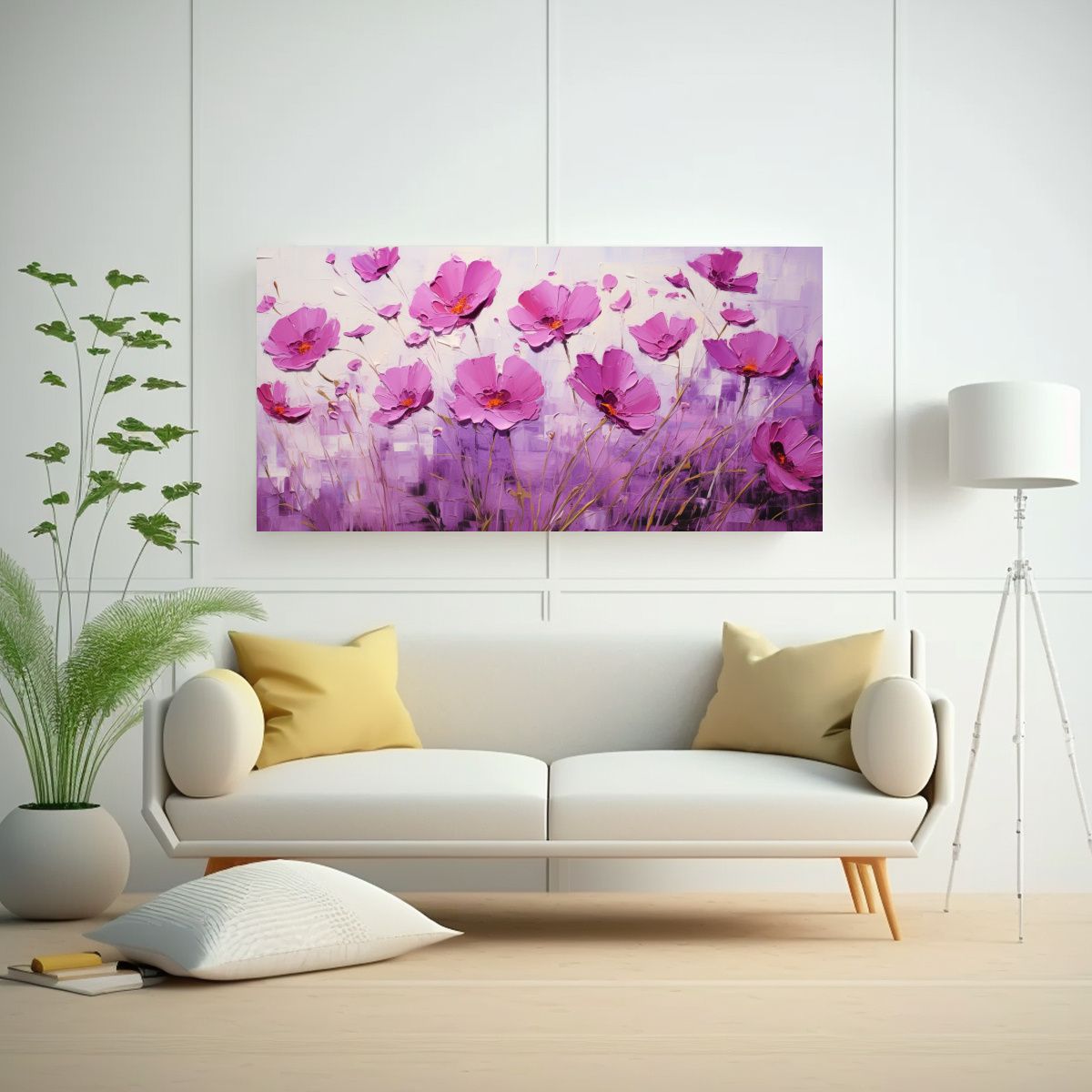 GENERICO - Tela En Bastidor Conceptual De Colores Magenta 60x30 Cm