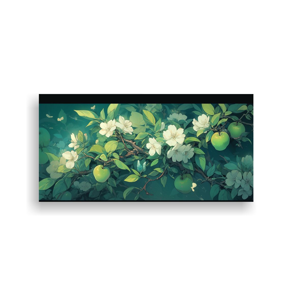 GENERICO - Cuadro Lienzo Temática árbol Manzana Colores 100x50 Cm