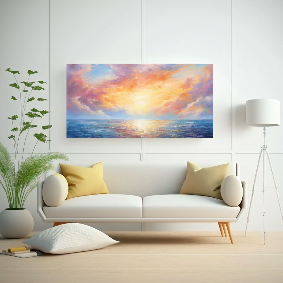 GENERICO - Cuadro Abstracto Pop Art De Cielo Y Mar Con 100x50 Cm