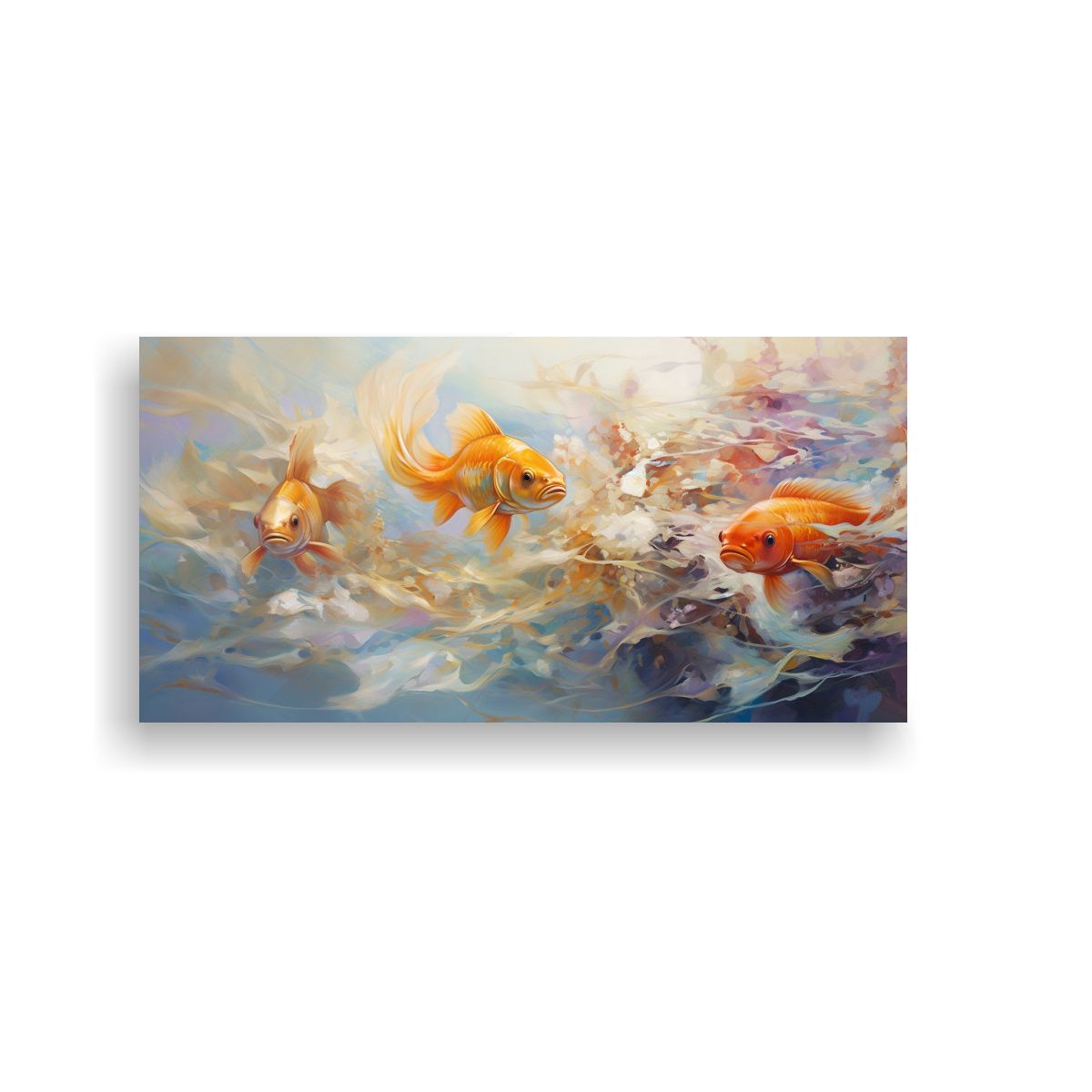 GENERICO - Tema De Oficina Peces Dorados Estilo Pintura Al 60x30 Cm