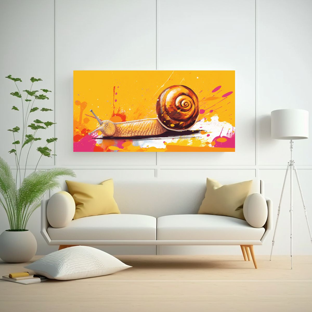 GENERICO - Cuadro Impacto Visual Caracoles En Colores 60x30 Cm