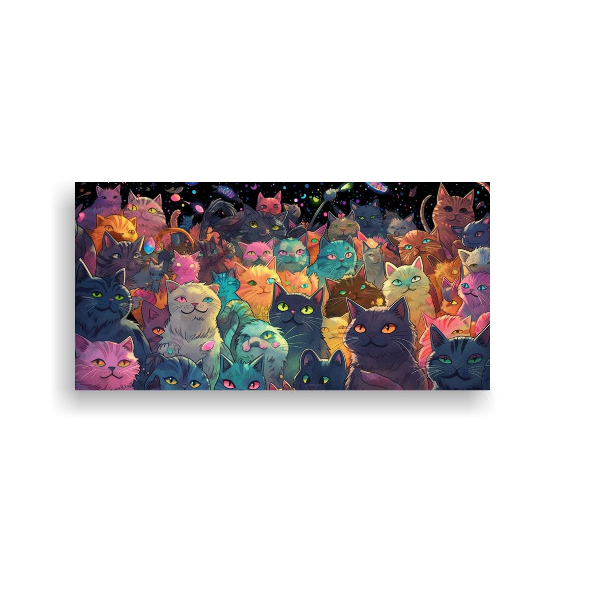GENERICO - Cuadros Decorativos Con Gatos De Ojos Brillantes 60x30 Cm