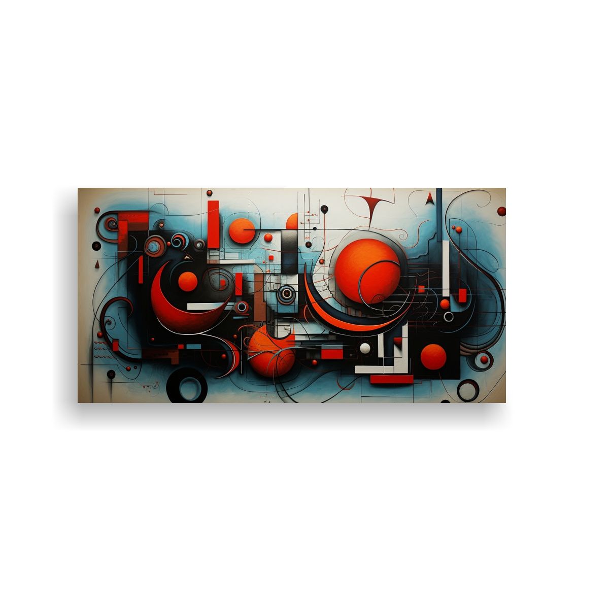 GENERICO - Cuadros Abstractos Simétricos En Lienzo Para 100x50 Cm