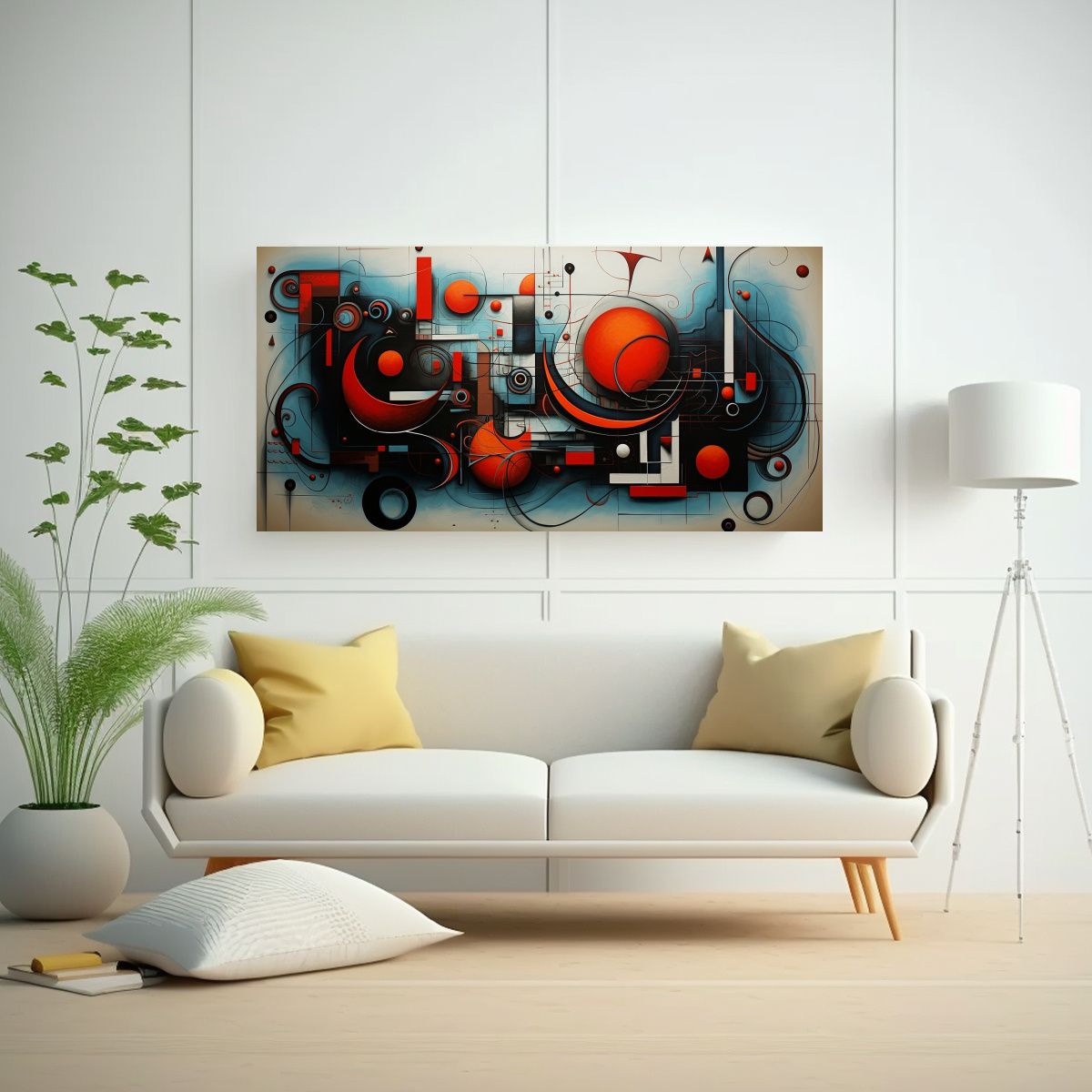 GENERICO - Cuadros Abstractos Simétricos En Lienzo Para 100x50 Cm