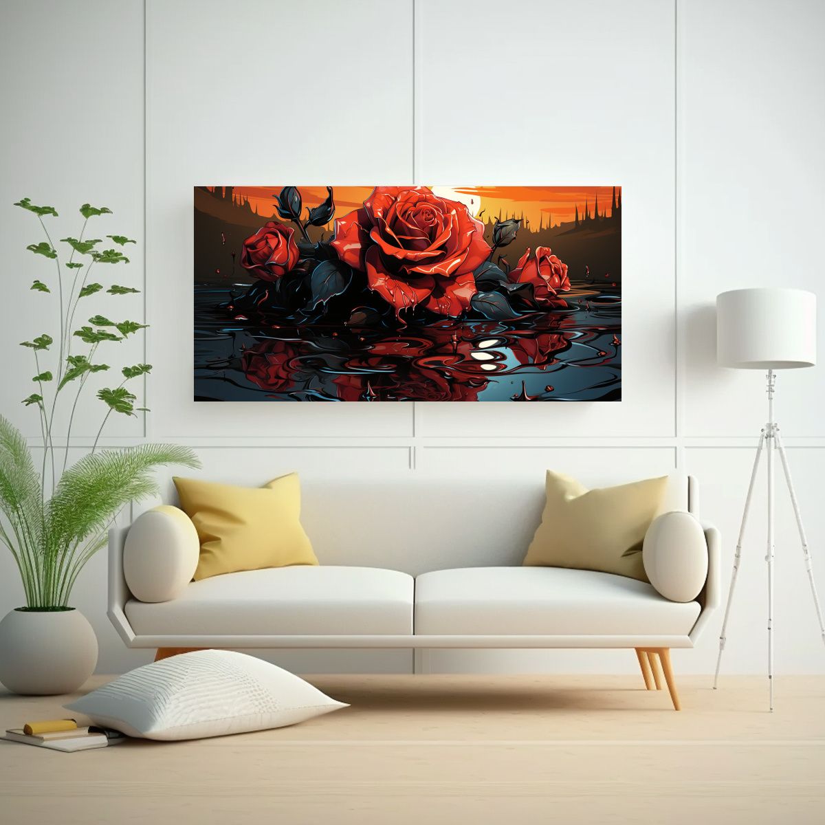 GENERICO - 1 Cuadro Estilo Galeria Belleza Natural Lienzo 80x40 Cm