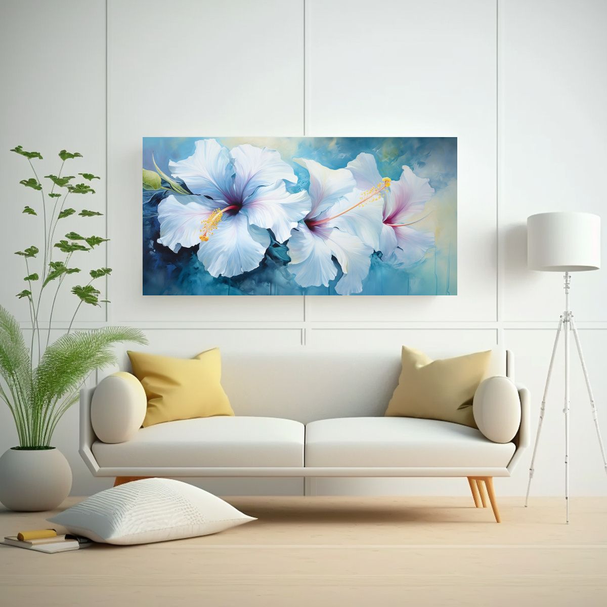 GENERICO - Pinturas Abstractas De Flores De Hibisco En 100x50 Cm
