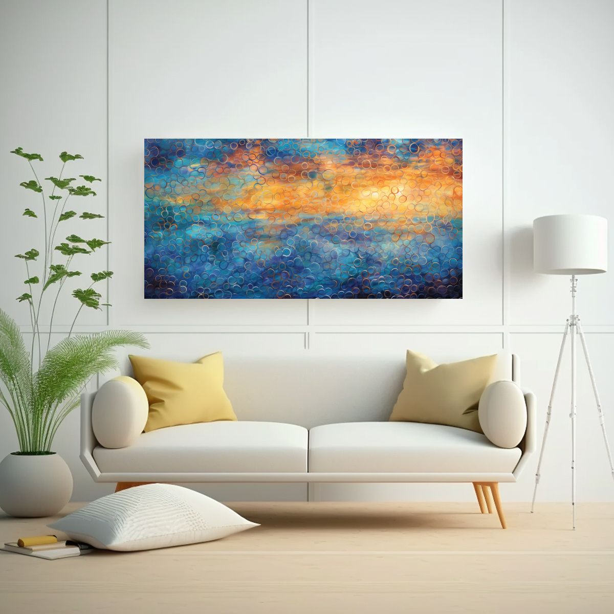 GENERICO - Cuadro De Composición Estilo Galería Intenso 80x40 Cm