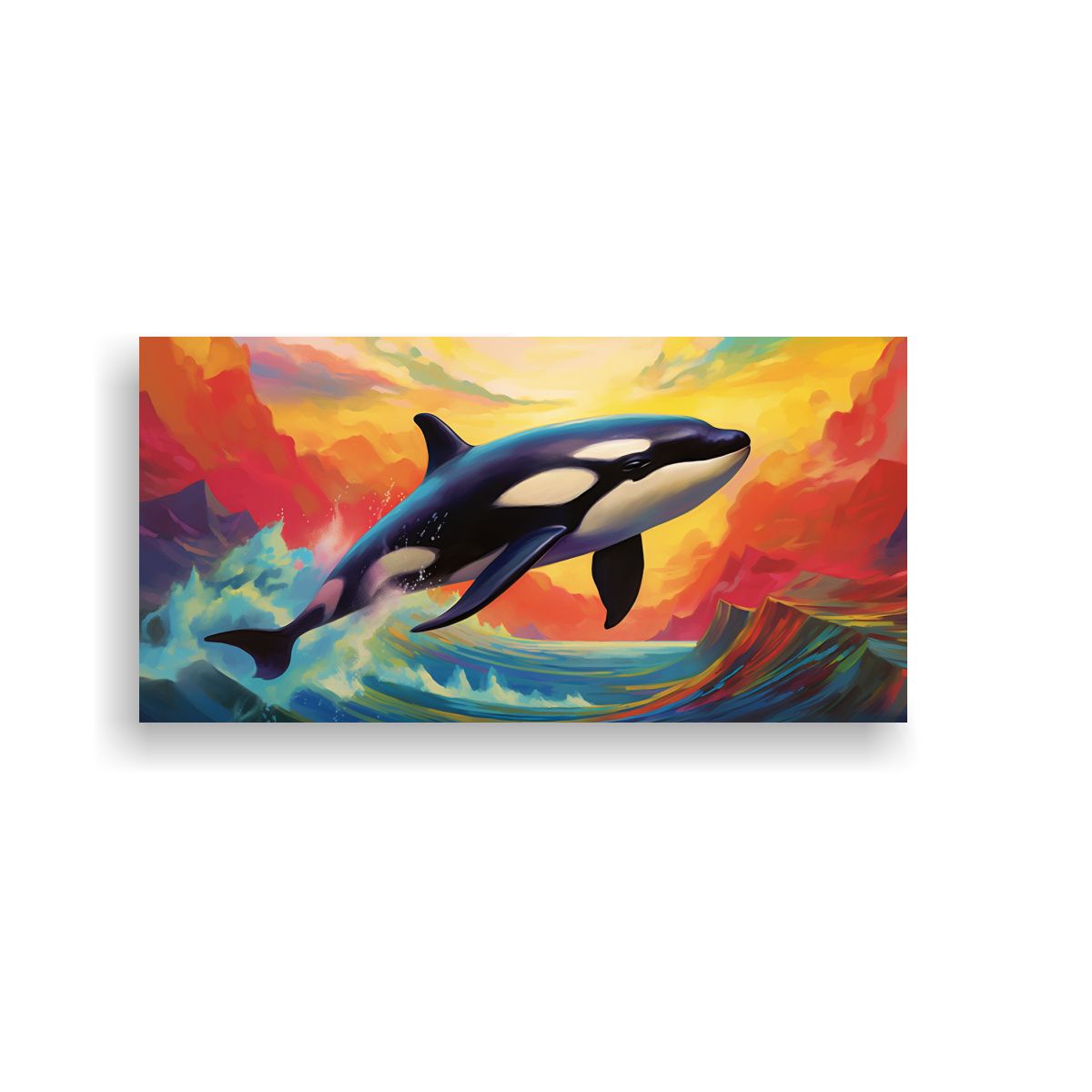 GENERICO - Pintura Decorativa De Ballena Orca Estilo Pintura 100x50 Cm