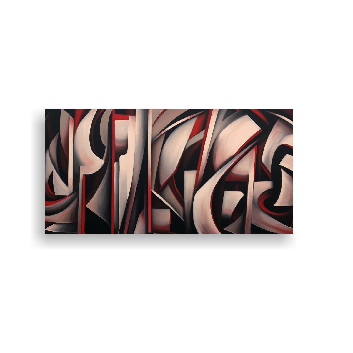 GENERICO - Pintura Abstracta En Tonos Monocromáticos De 100x50 Cm