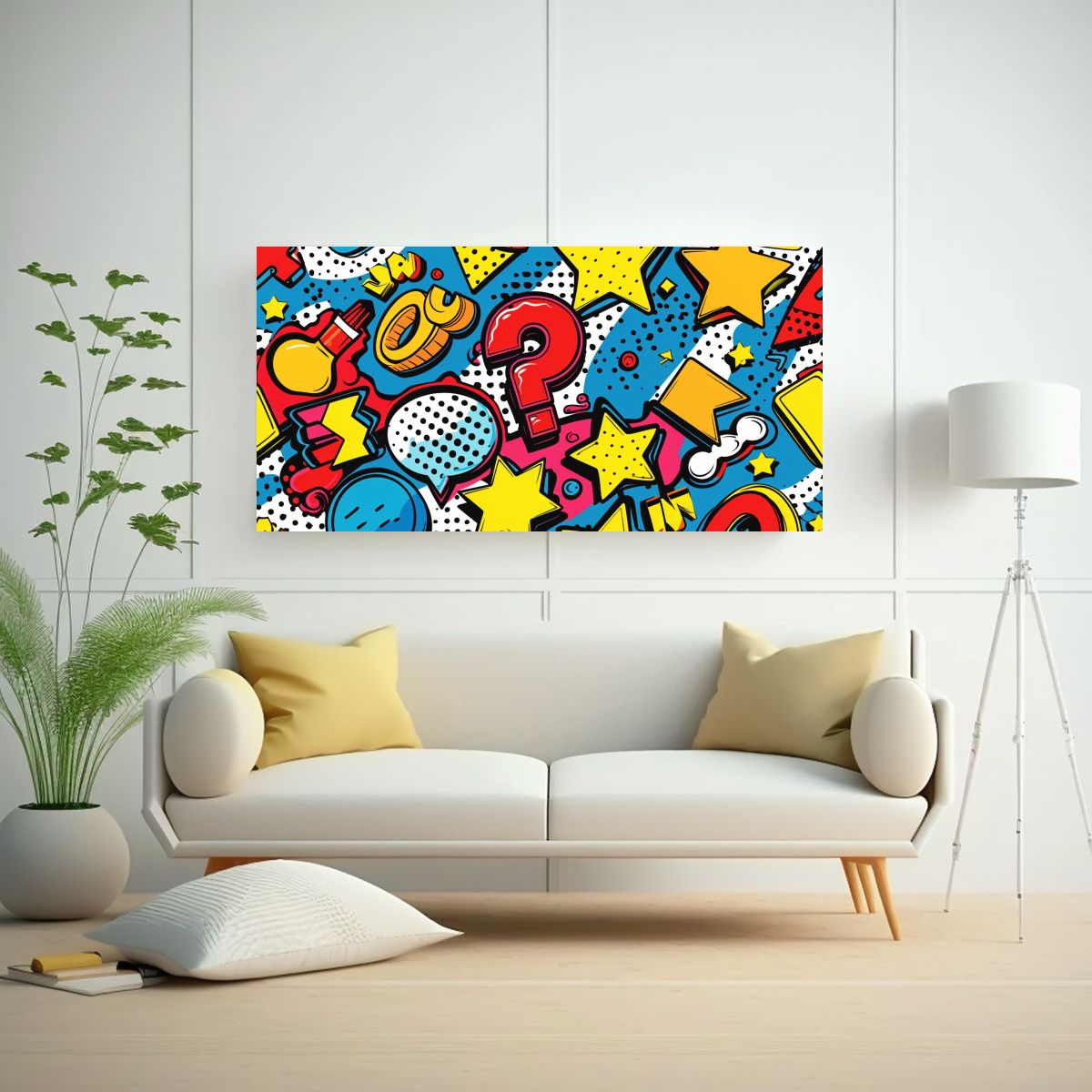 GENERICO - Cuadro Decorativo Con Patrón Estilo Pop Art Y 100x50 Cm