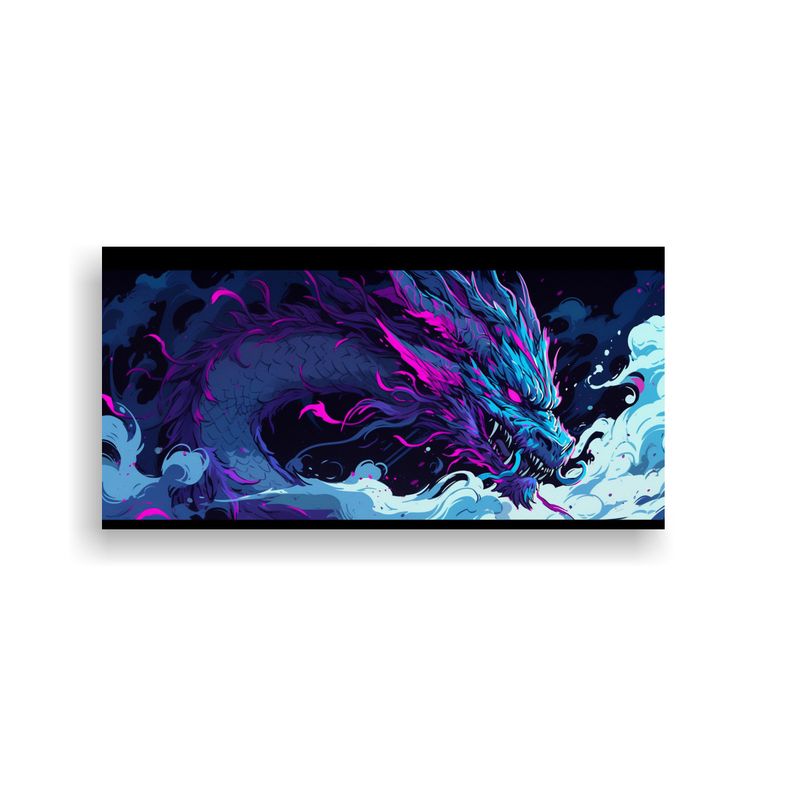 GENERICO - Pinturas Decorativas De Dragón En Tonos Púrpura 80x40 Cm