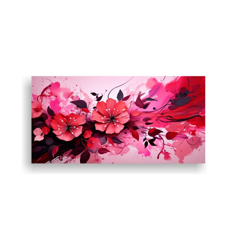 GENERICO - Decoración Surrealista En Rojo Y Rosa Ambiente 80x40 Cm