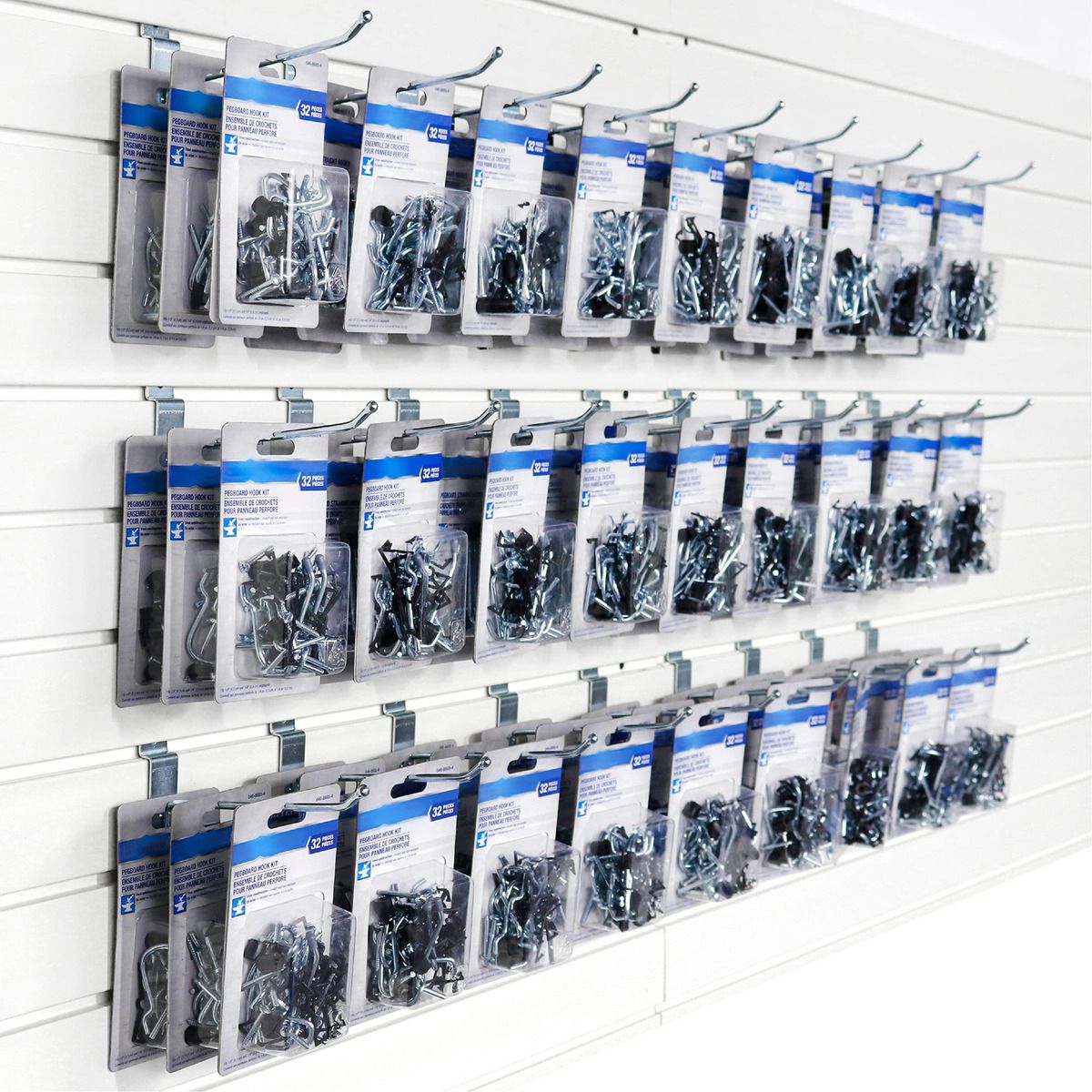 GENERICO - 40 Ganchos De Panel De Pared De Listones Garaje Tienda Hogar