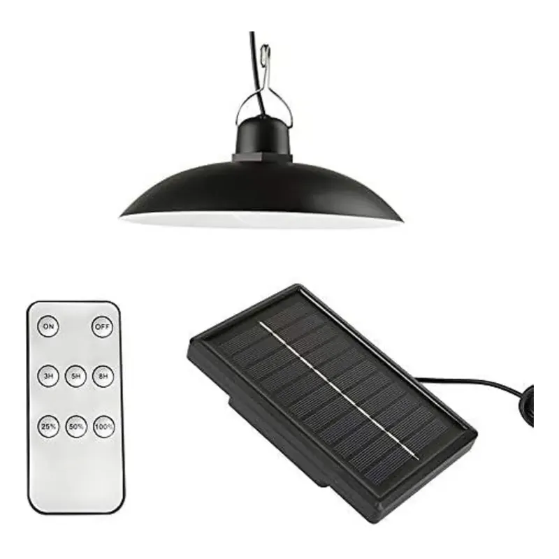 LISM - Lampara Ampolleta Led 2400mah + Panel Solar Camping Portátil Color Negro