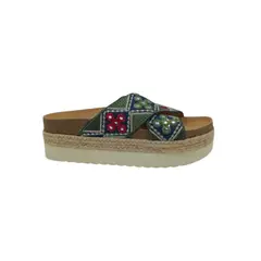 HERIEL - Sandalia Verde Plataforma Mujer