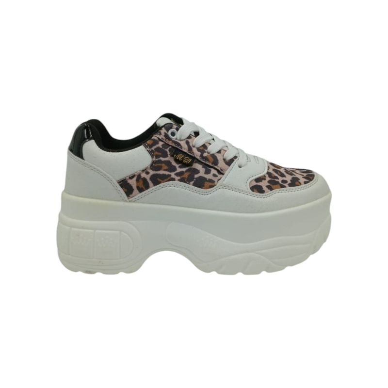 HERIEL - Zapatilla Blanca Print Plataforma Mujer