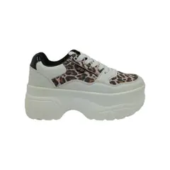 HERIEL - Zapatilla Blanca Print Plataforma Mujer