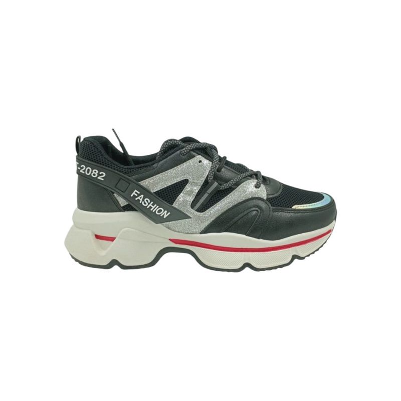 HERIEL - Zapatilla Negra Plataforma Mujer