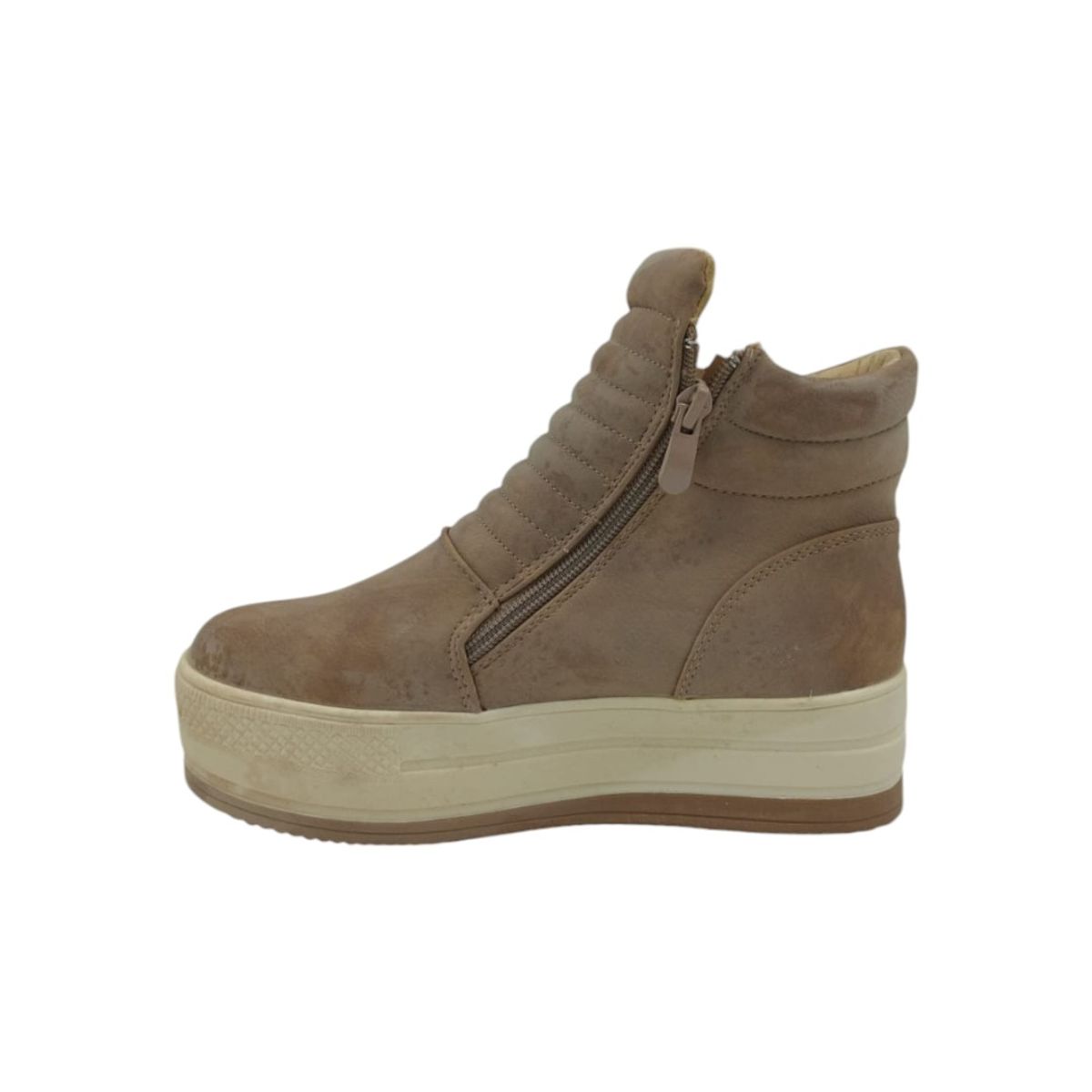 HERIEL - Zapatilla Camel Caña Plataforma Mujer