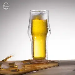 HOME LOGICS - Set 2 Vasos Cerveceros Shoperos Doble Pared 400 Ml