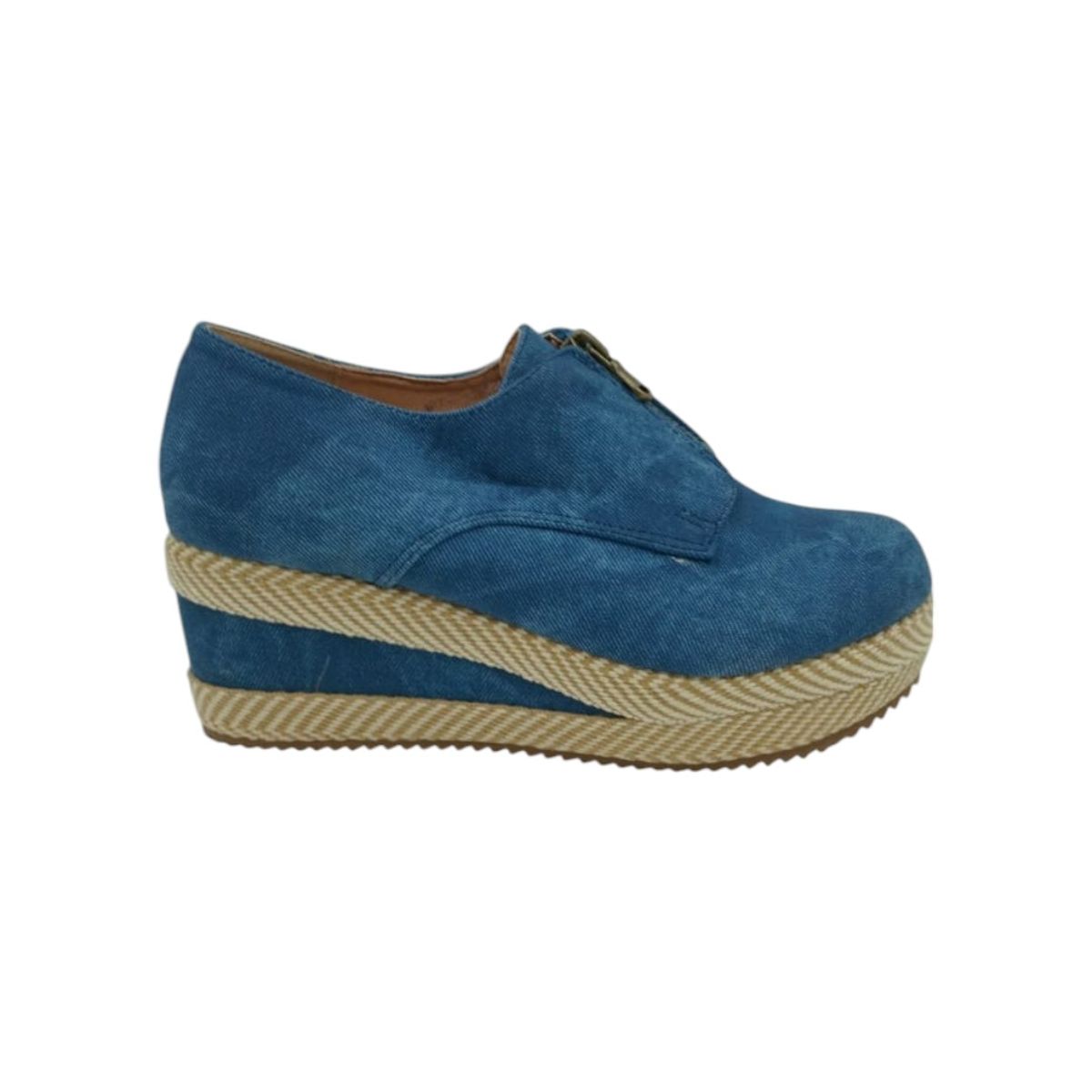 HERIEL - Zapato Panchita Azul Plataforma