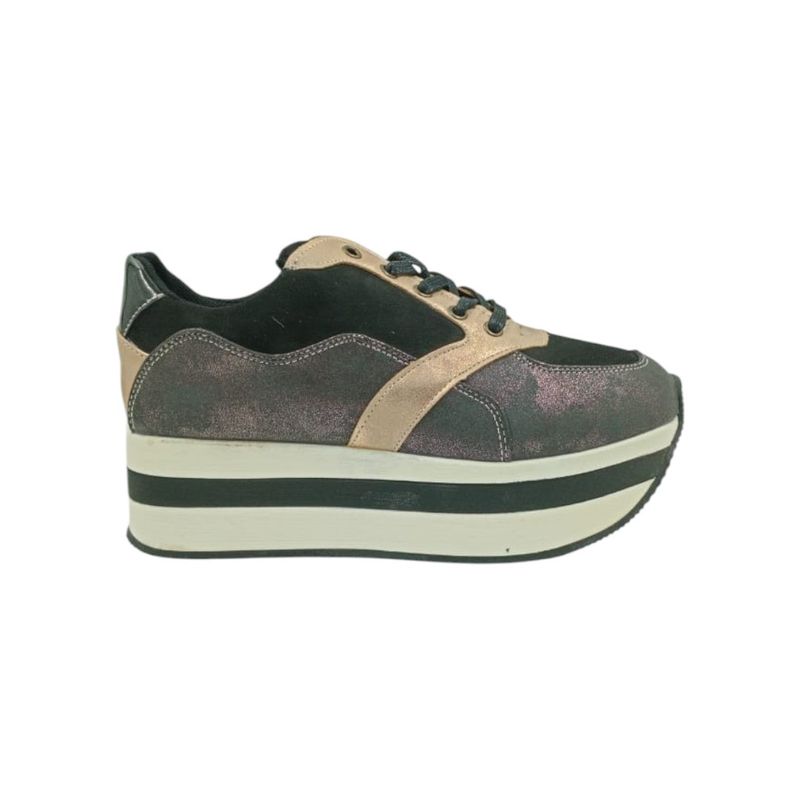 HERIEL - Zapatilla Negra Plataforma Mujer
