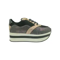 HERIEL - Zapatilla Negra Plataforma Mujer