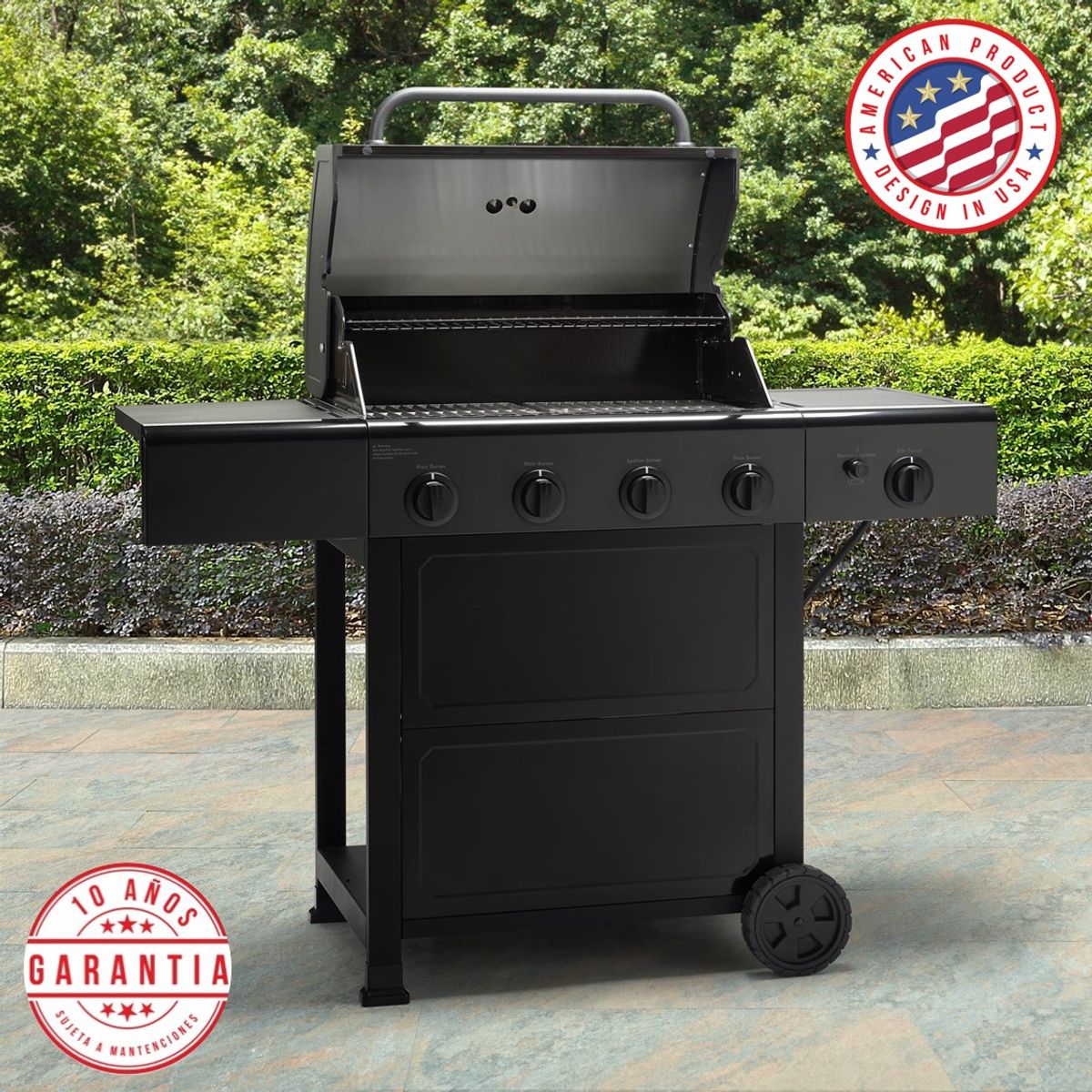 KENMORE - Parrilla a gas kenmore 4 Quemadores + Quemador lateral