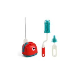 GENERICO - Set Cepillo Silicona Limpiadores Mamadera Escurridor Agua