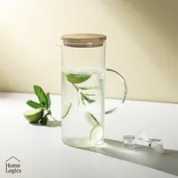 Jarro De Vidrio De Agua Jugo Con Tapa 1400 Ml