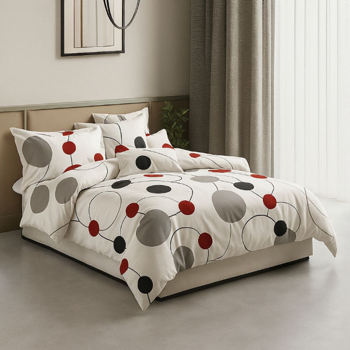 ALTERNATIVE - Ropa de Cama 20 Plz 800 Hilos ESTILO Círculos Color 823