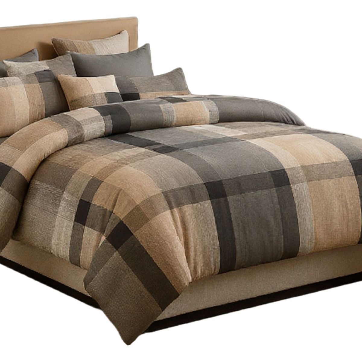 ALTERNATIVE - Ropa de Cama 20 Plz 800 Hilos Estilo Escocés Neutro 821