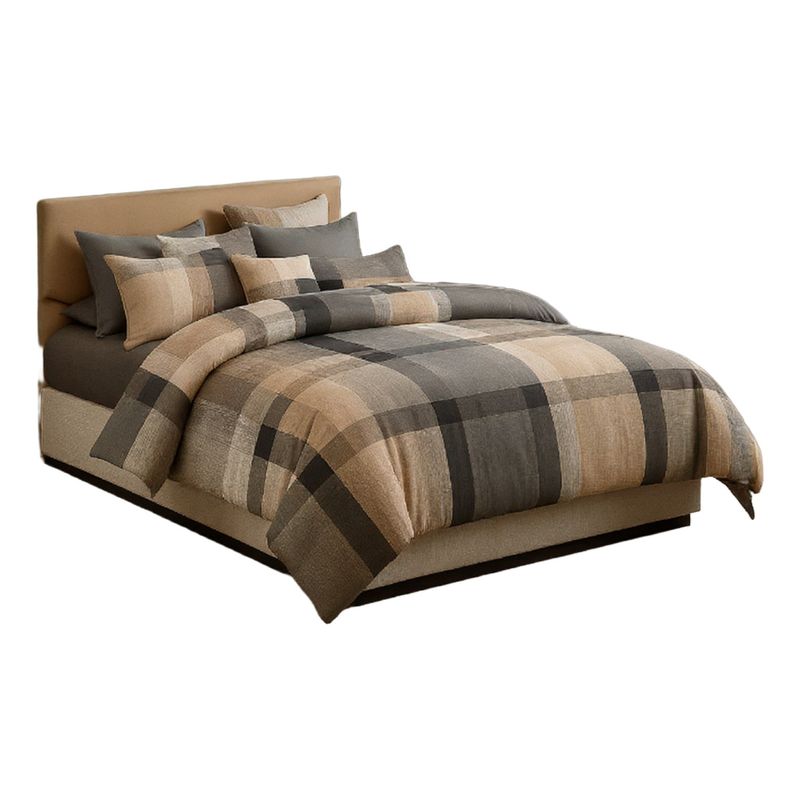 ALTERNATIVE - Ropa de Cama 20 Plz 800 Hilos Estilo Escocés Neutro 821
