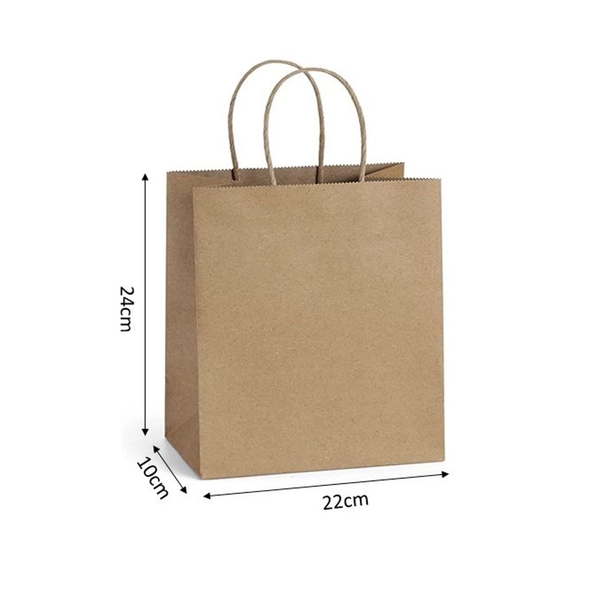 GENERICO - Bolsas de Papel Kraft 22X10X24 por 20 unidades