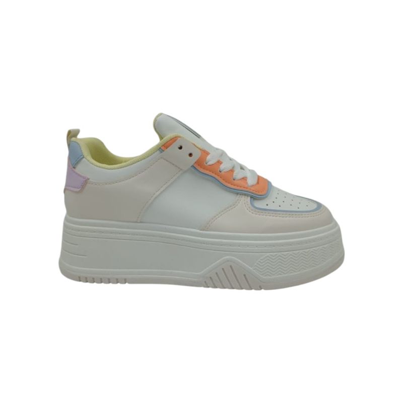 HERIEL - Zapatilla Blanca Plataforma Mujer