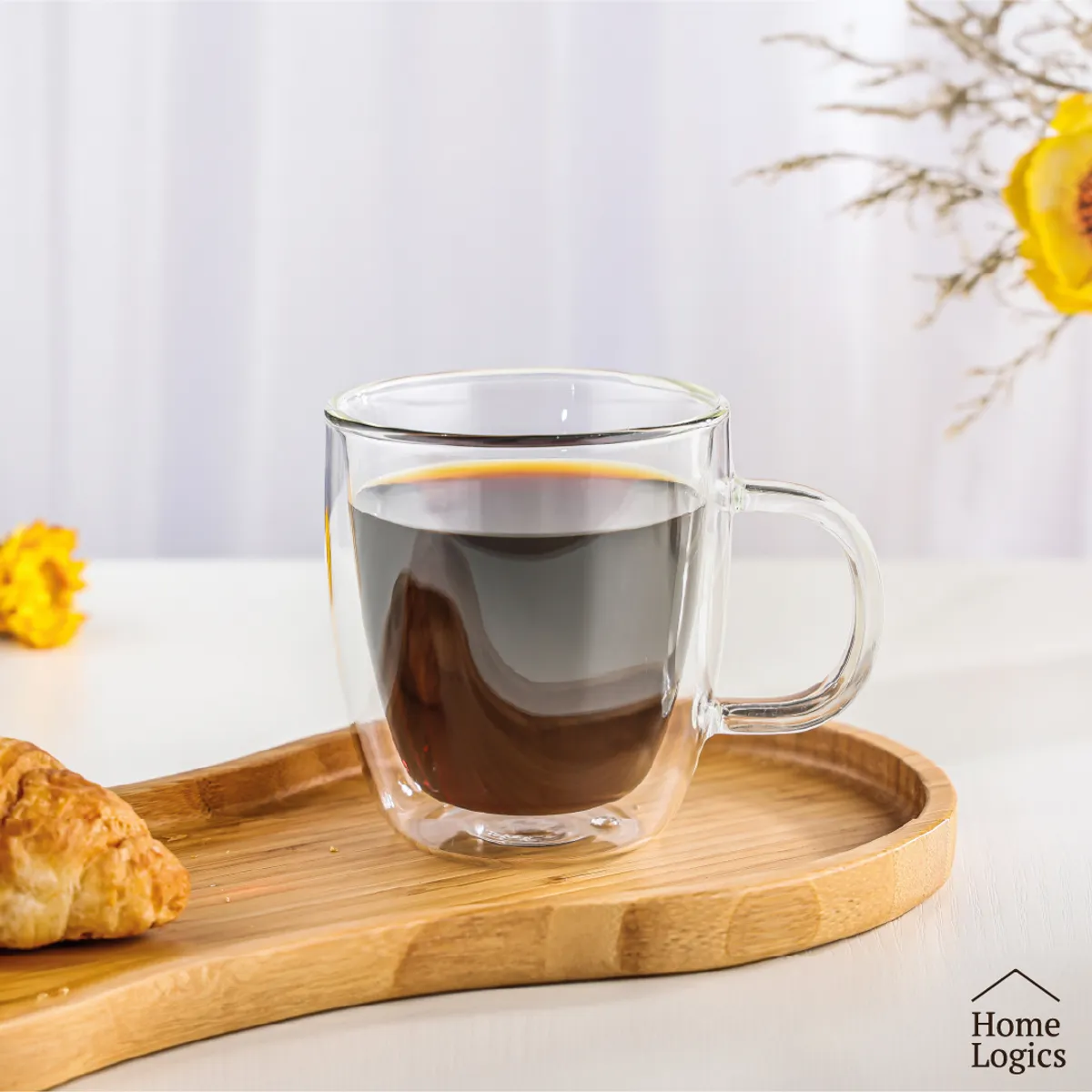 HOME LOGICS - Set 4 Tazas Double Wall Glass 230 ml Home Logics 1 un