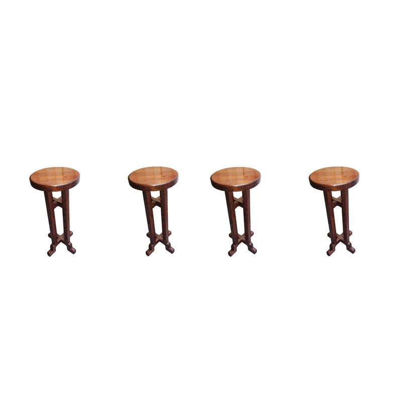 GENERICO - 4 Pisos Taburetes Madera Banco Para Bar Color Nogal Oscuro 75 cm alto