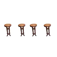GENERICO - 4 Pisos Taburetes Madera Banco Para Bar Color Nogal Oscuro 75 cm alto